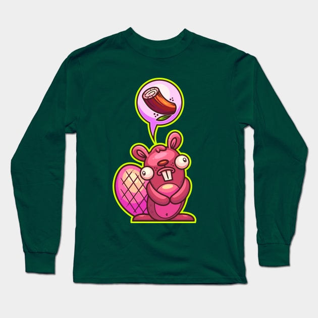 Beaver Wood Long Sleeve T-Shirt by ArtisticDyslexia